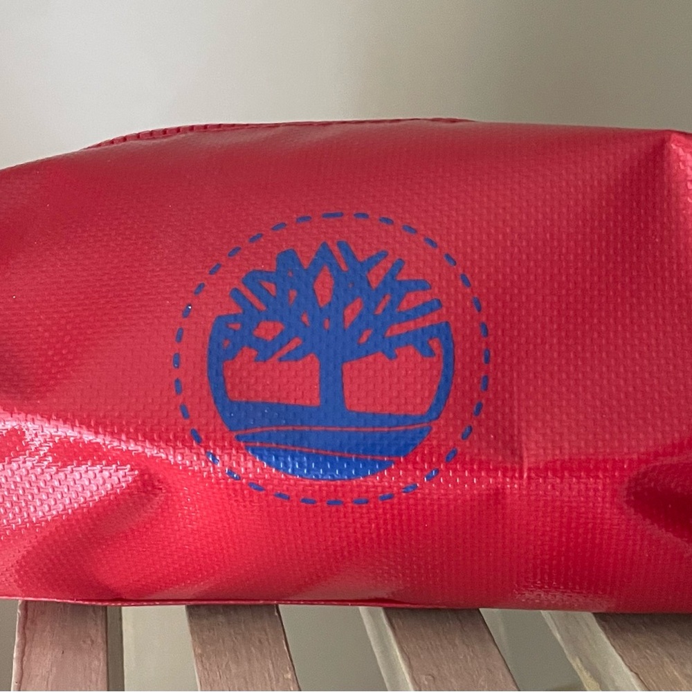 Timberland Red Toiletry Bag with Blue Logo